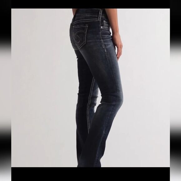Silver Jeans Co. Women's Suki Mid Rise Curvy Fit Straight Leg Jeans W32x33 - Picture 5 of 16